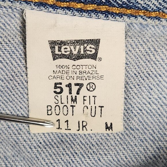 Vintage Levis 517 Jeans Womens 11 JR Fits 30x30 Slim Boot Cut Mid Rise Denim 90s - Picture 8 of 13